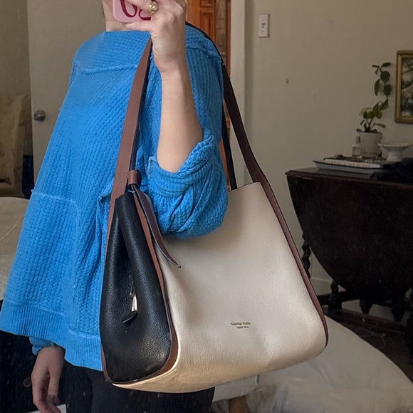 Kate Spade Knott Large Tote Like-New | colorblock ivory, tan, black - Picture 6 of 9